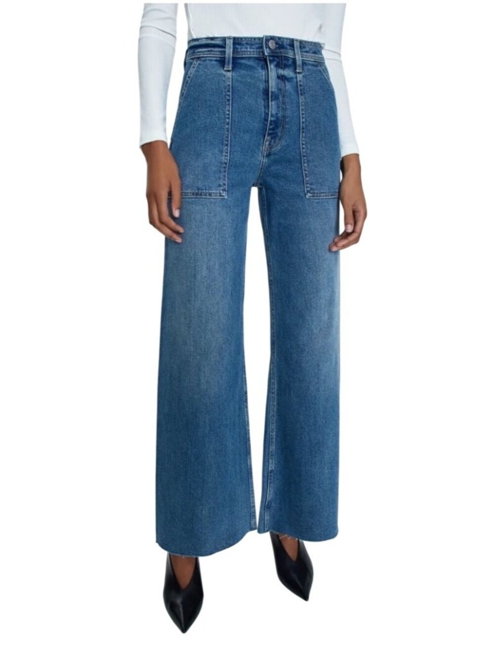 Pistola Penny High Rise Wide Leg Jeans Canal Wash Size 25